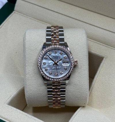 Rolex Lady-datejust 2024 Lady-datejust Steel And Rose Gold 28mm Factory Mop Diamond Dial Full Set 279381rbr
