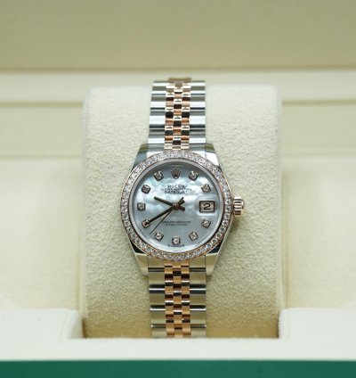 Rolex Lady-datejust 2024 Steel Gold Lady-datejust 28 Original Mop Dial And Bezel Unworn Box Papers 279381rbr