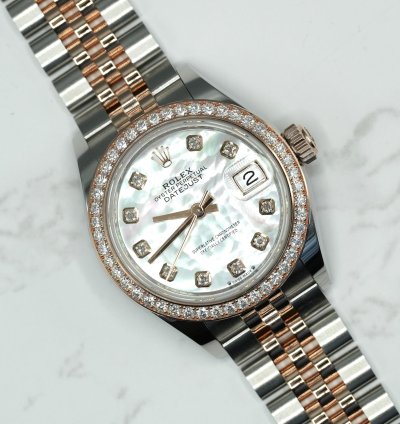 Rolex Lady-datejust 2024 Steel Gold Lady-datejust 28 Original Mop Dial And Bezel Unworn Box Papers 279381rbr