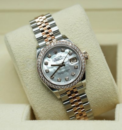 Rolex Lady-datejust 2024 Steel Gold Lady-datejust 28 Original Mop Dial And Bezel Unworn Box Papers 279381rbr