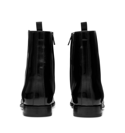 Ss24 Runway Prada Brushed Leather Ankle Square Toe Zip Boot