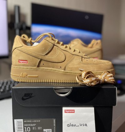 Supreme Air Force 1 Low Wheat