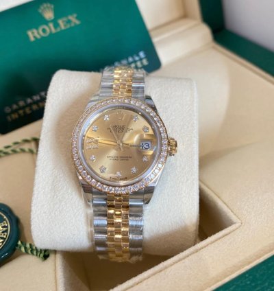 Rolex Lady-datejust 279383rbr Ix Champagne Diamond Dial Jubilee