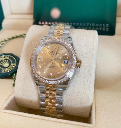 Rolex Lady-datejust 279383rbr Ix Champagne Diamond Dial Jubilee