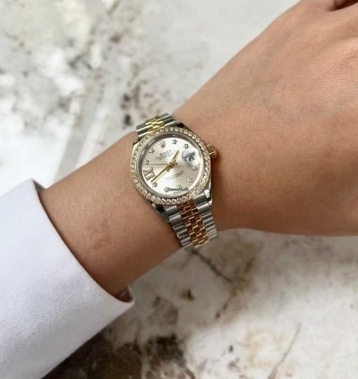 Rolex Lady-datejust 279383rbr Ix Silver Diamond Dial Jubilee