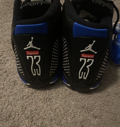 Supreme Air Jordan 14 Retro Black Varsity Royal