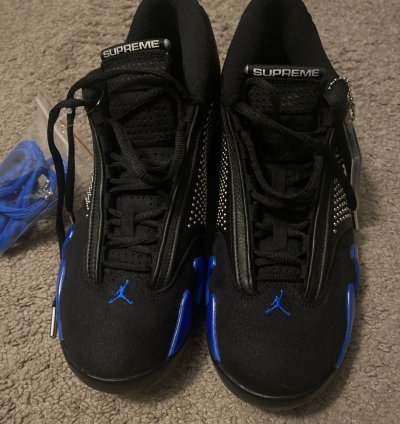 Supreme Air Jordan 14 Retro Black Varsity Royal