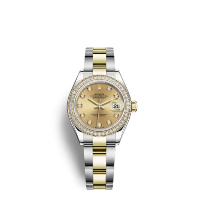Rolex Lady-datejust 279383rbr Yellow Gold Champagne Diamond Oyster