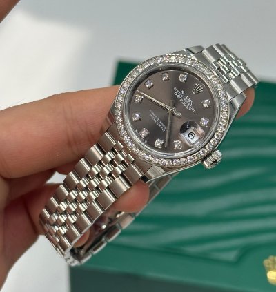 Rolex Lady-datejust 279384rbr Dark Grey Diamond Dial Jubilee