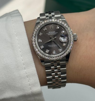 Rolex Lady-datejust 279384rbr Dark Grey Diamond Dial Jubilee