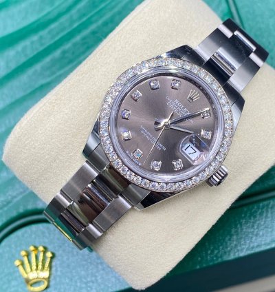 Rolex Lady-datejust 279384rbr Dark Grey Diamond Dial Oyster