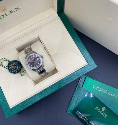 Rolex Lady-datejust 279384rbr Dark Grey Diamond Dial Oyster