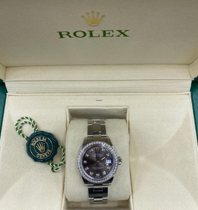 Rolex Lady-datejust 279384rbr Dark Grey Diamond Dial Oyster