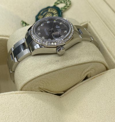 Rolex Lady-datejust 279384rbr Dark Grey Diamond Dial Oyster