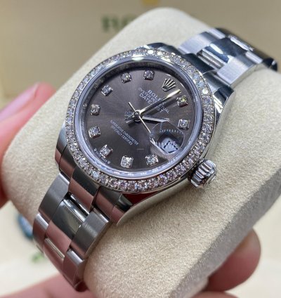 Rolex Lady-datejust 279384rbr Dark Grey Diamond Dial Oyster