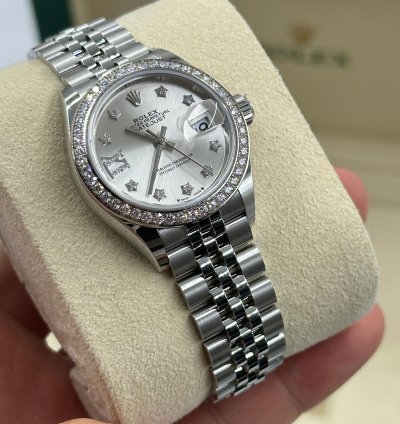 Rolex Lady-datejust 279384rbr Ix Silver Diamond Dial Jub