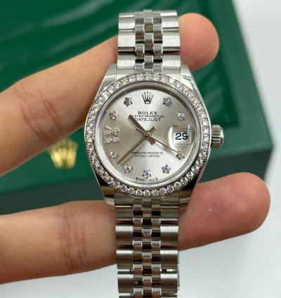 Rolex Lady-datejust 279384rbr Ix Silver Diamond Dial Jub