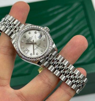 Rolex Lady-datejust 279384rbr Ix Silver Diamond Dial Jub