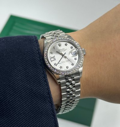 Rolex Lady-datejust 279384rbr Ix Silver Diamond Dial Jub