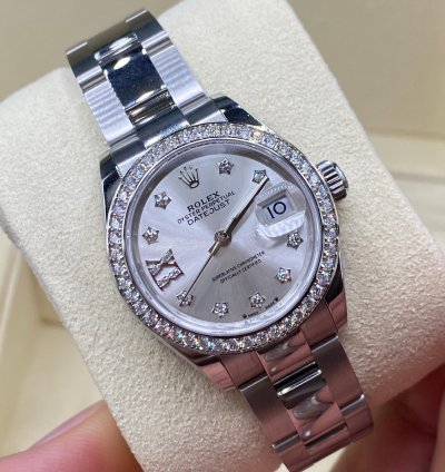 Rolex Lady-datejust 279384rbr Ix Silver Diamond Dial Oyster