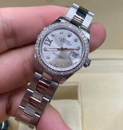 Rolex Lady-datejust 279384rbr Ix Silver Diamond Dial Oyster