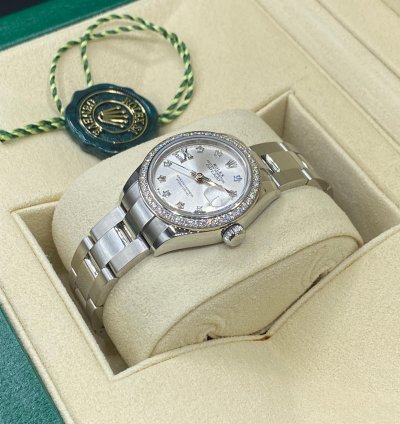 Rolex Lady-datejust 279384rbr Ix Silver Diamond Dial Oyster