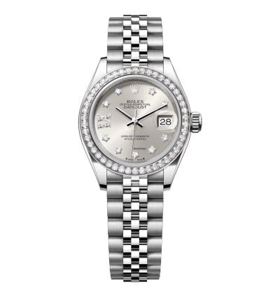 Rolex Lady-datejust 28 Steel And White Gold Diamond Bezel Silver Diamond Star Dial Jubilee 279384rbr-0021 Bracelet Watch 2024