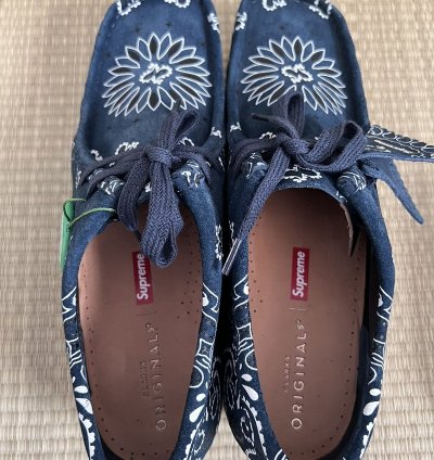 Supreme Clarks Blue Bandana Wallabee