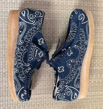 Supreme Clarks Blue Bandana Wallabee