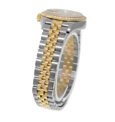 Rolex Lady-datejust 28mm Yellow Gold Steel Champagne Star Diamond Dial 279383