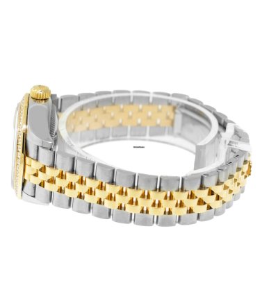 Rolex Lady-datejust 28mm Yellow Gold Steel Champagne Star Diamond Dial 279383