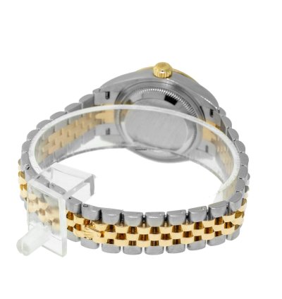 Rolex Lady-datejust 28mm Yellow Gold Steel Champagne Star Diamond Dial 279383