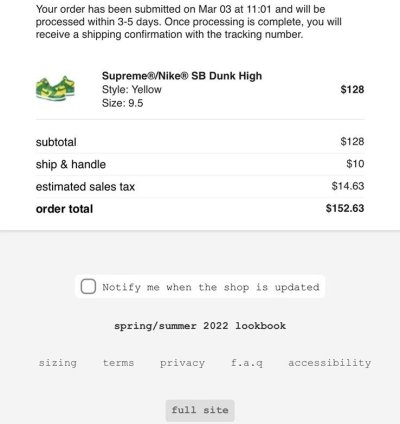 Supreme Dunk High