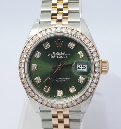 Rolex Lady-datejust Green Diamond Dial And Bezel