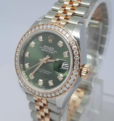 Rolex Lady-datejust Green Diamond Dial And Bezel