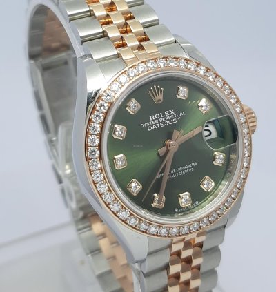 Rolex Lady-datejust Green Diamond Dial And Bezel
