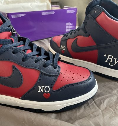 Supreme Dunk High Sb By Any Means - Red Navy