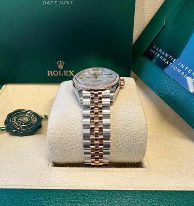 Rolex Lady-datejust New 2023 Mother Of Pearl Diamond Dial Diamond Bezel Two Tone Rose Gold