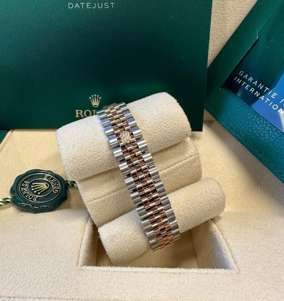 Rolex Lady-datejust New 2023 Mother Of Pearl Diamond Dial Diamond Bezel Two Tone Rose Gold