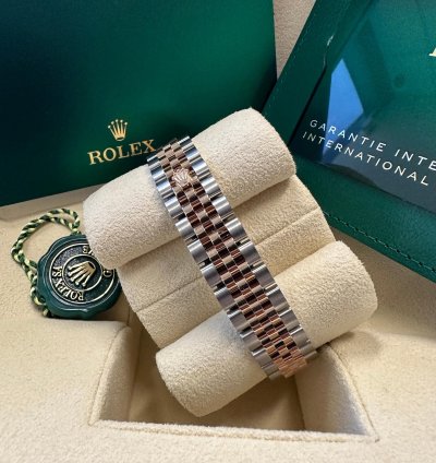 Rolex Lady-datejust New 2023 Olive Green Diamond Dial Diamond Bezel Two Tone Jubilee Rose Gold