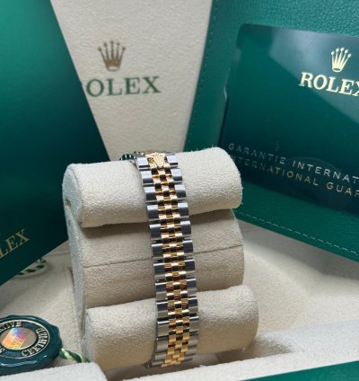Rolex Lady-datejust New 2024 Champagne Index Dial Diamond Bezel Two Tone Yellow Gold Jubilee