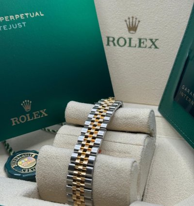 Rolex Lady-datejust New 2024 Champagne Index Dial Diamond Bezel Two Tone Yellow Gold Jubilee