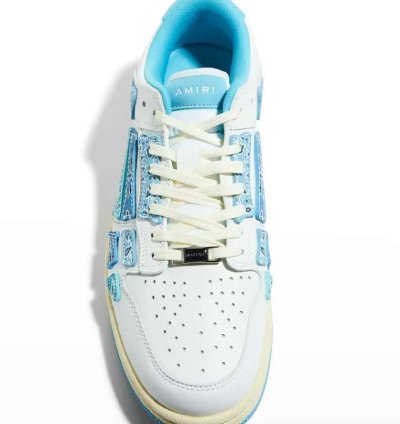 new Men Bandana Skeleton Leather Low-top Sneaker