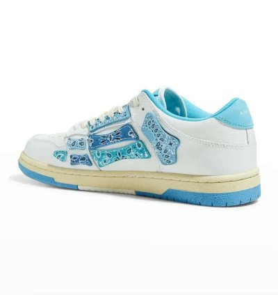 new Men Bandana Skeleton Leather Low-top Sneaker