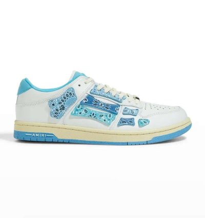 new Men Bandana Skeleton Leather Low-top Sneaker