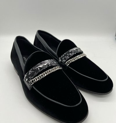 60 Off Amiri Bandana Chain Velvet Loafer Shoes