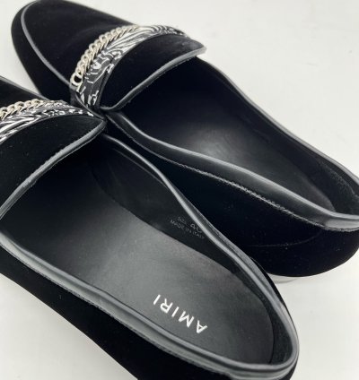 60 Off Amiri Bandana Chain Velvet Loafer Shoes