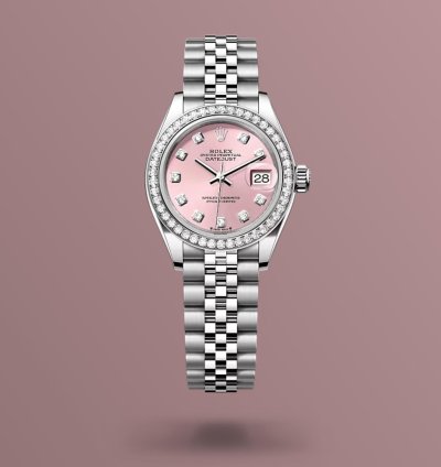 Rolex Lady-datejust New 2024 Pink Diamond Dial Diamond Bezel Stainless Steel Jubilee 28mm