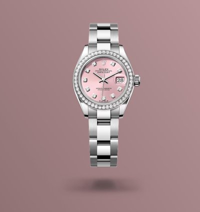 Rolex Lady-datejust New 2024 Pink Diamond Dial Diamond Bezel Stainless Steel Oyster 28mm
