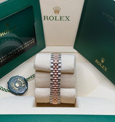 Rolex Lady-datejust New 2024 Pink Star Diamond Dial Two Tone Rose Gold Diamond Bezel Jubilee